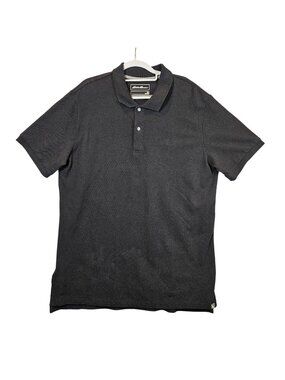 Eddie Bauer Black Polo Shirt Mens XLT Cotton Casual Golf office tall breathable